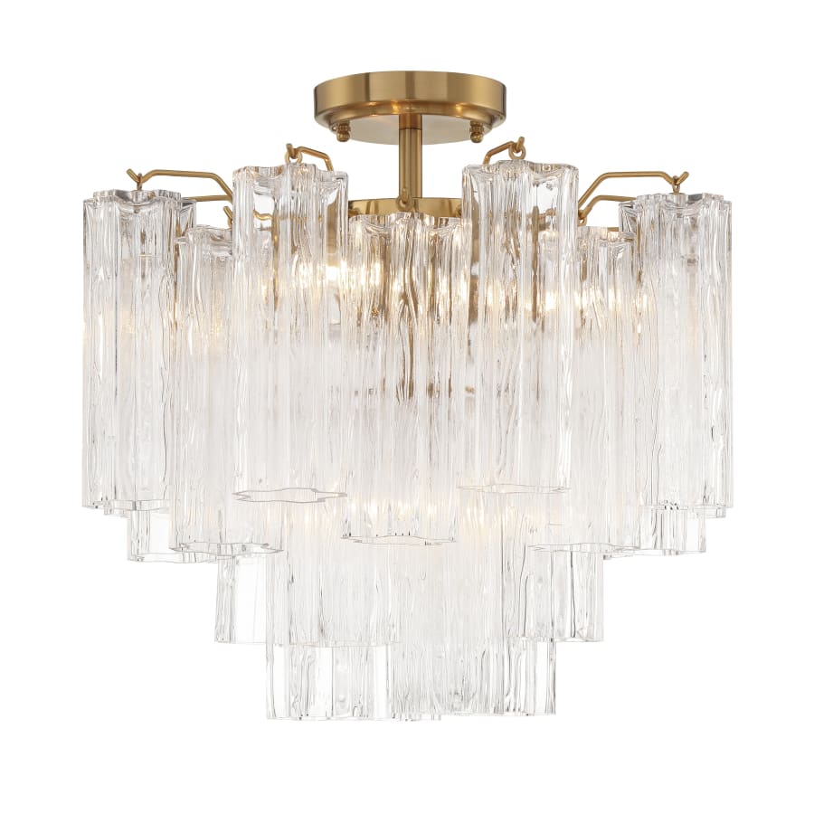 Addis 4 - Light 18" Semi - Flush Waterfall Ceiling Fixture Clear Glass - fovolighting