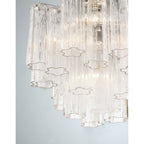 Addis 4 - Light 18" Semi - Flush Waterfall Ceiling Fixture Clear Glass - fovolighting