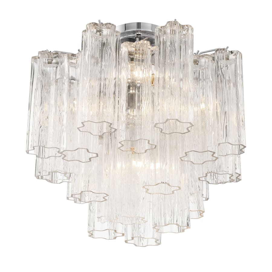 Addis 4 - Light 18" Semi - Flush Waterfall Ceiling Fixture Clear Glass - fovolighting