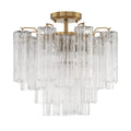 Addis 4 - Light 18" Semi - Flush Waterfall Ceiling Fixture Clear Glass - fovolighting