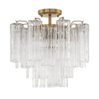 Addis 4 - Light 18" Semi - Flush Waterfall Ceiling Fixture Clear Glass - fovolighting