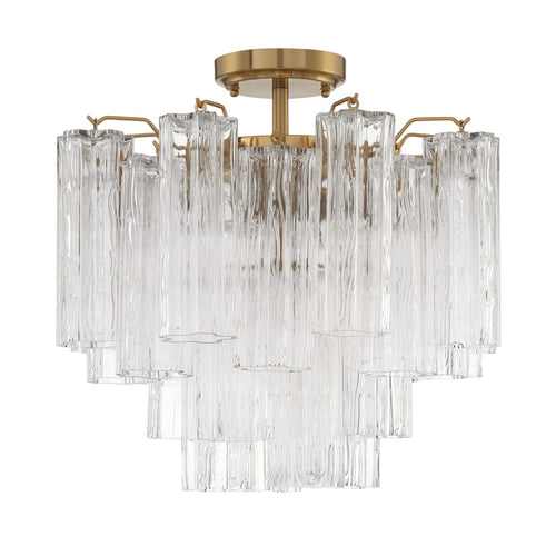 Addis 4 - Light 18" Semi - Flush Waterfall Ceiling Fixture Clear Glass - fovolighting