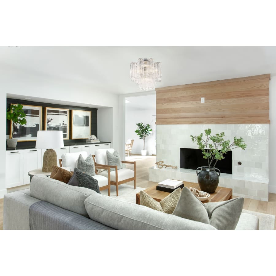 Addis 4 - Light 18" Semi - Flush Waterfall Ceiling Fixture Clear Glass - fovolighting