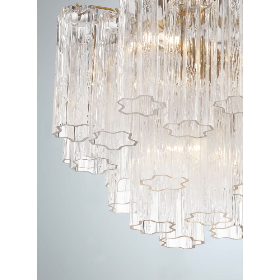 Addis 4 - Light 18" Semi - Flush Waterfall Ceiling Fixture Clear Glass - fovolighting