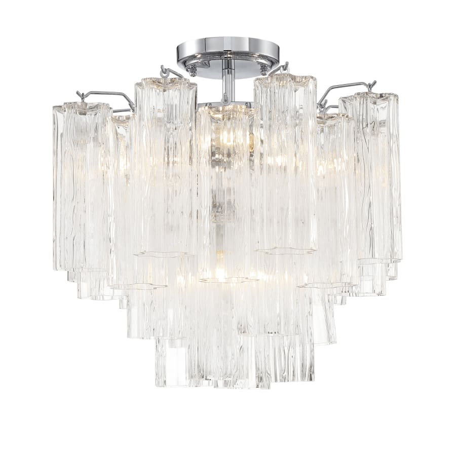 Addis 4 - Light 18" Semi - Flush Waterfall Ceiling Fixture Clear Glass - fovolighting