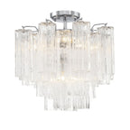 Addis 4 - Light 18" Semi - Flush Waterfall Ceiling Fixture Clear Glass - fovolighting