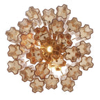 Addis 4 Light 18in Semi - Flush Waterfall Ceiling Fixture Amber Glass - fovolighting