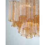 Addis 4 Light 18in Semi - Flush Waterfall Ceiling Fixture Amber Glass - fovolighting