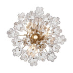 Addis 4 - Light 18in Waterfall Chandelier Clear Glass Aged Brass - fovolighting