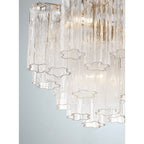 Addis 4 - Light 18in Waterfall Chandelier Clear Glass Aged Brass - fovolighting