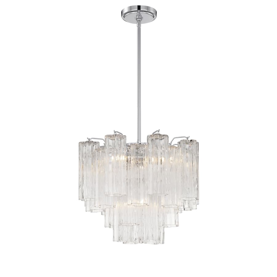 Addis 4 - Light 18in Waterfall Chandelier Clear Glass Aged Brass - fovolighting