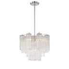 Addis 4 - Light 18in Waterfall Chandelier Clear Glass Aged Brass - fovolighting