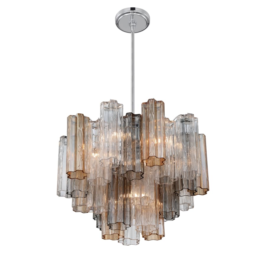 Addis 6 Light 20in Waterfall Chandelier Autumn Glass - fovolighting