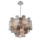 Addis 6 Light 20in Waterfall Chandelier Autumn Glass - fovolighting