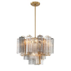 Addis 6 Light 20in Waterfall Chandelier Autumn Glass - fovolighting
