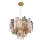 Addis 6 Light 20in Waterfall Chandelier Autumn Glass - fovolighting