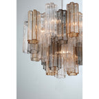 Addis 6 Light 20in Waterfall Chandelier Autumn Glass - fovolighting