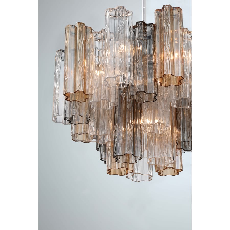 Addis 6 Light 20in Waterfall Chandelier Autumn Glass - fovolighting