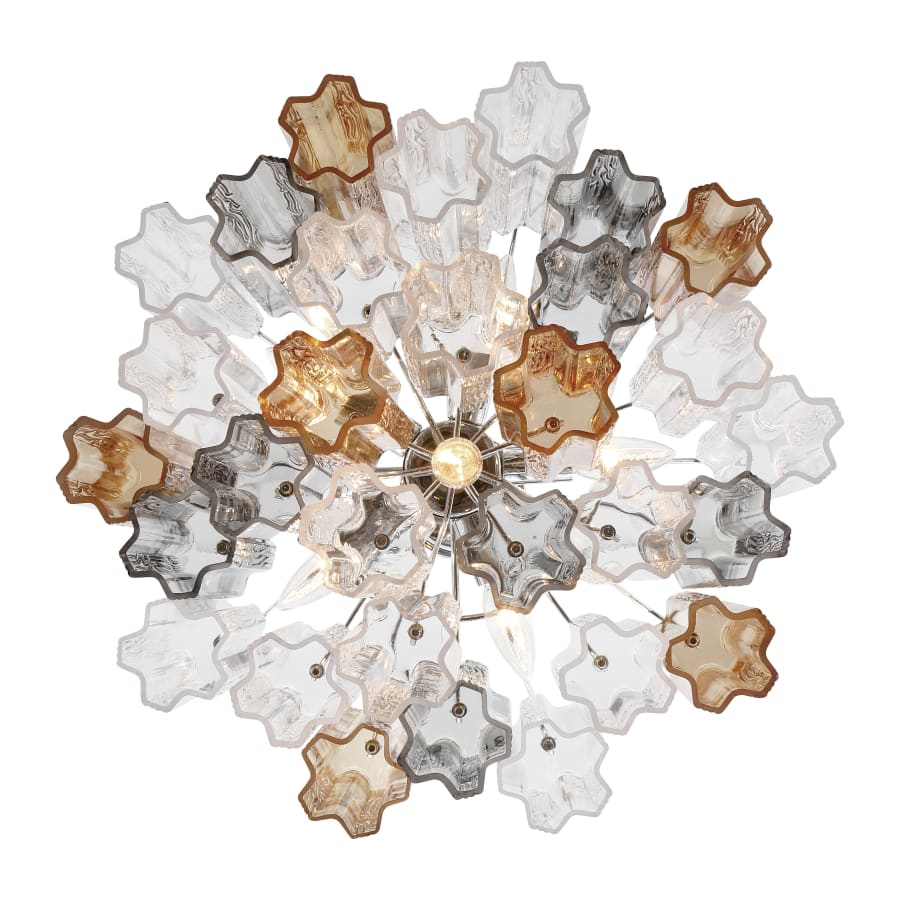 Addis 6 Light 20in Waterfall Chandelier Autumn Glass - fovolighting