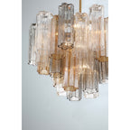 Addis 6 Light 20in Waterfall Chandelier Autumn Glass - fovolighting
