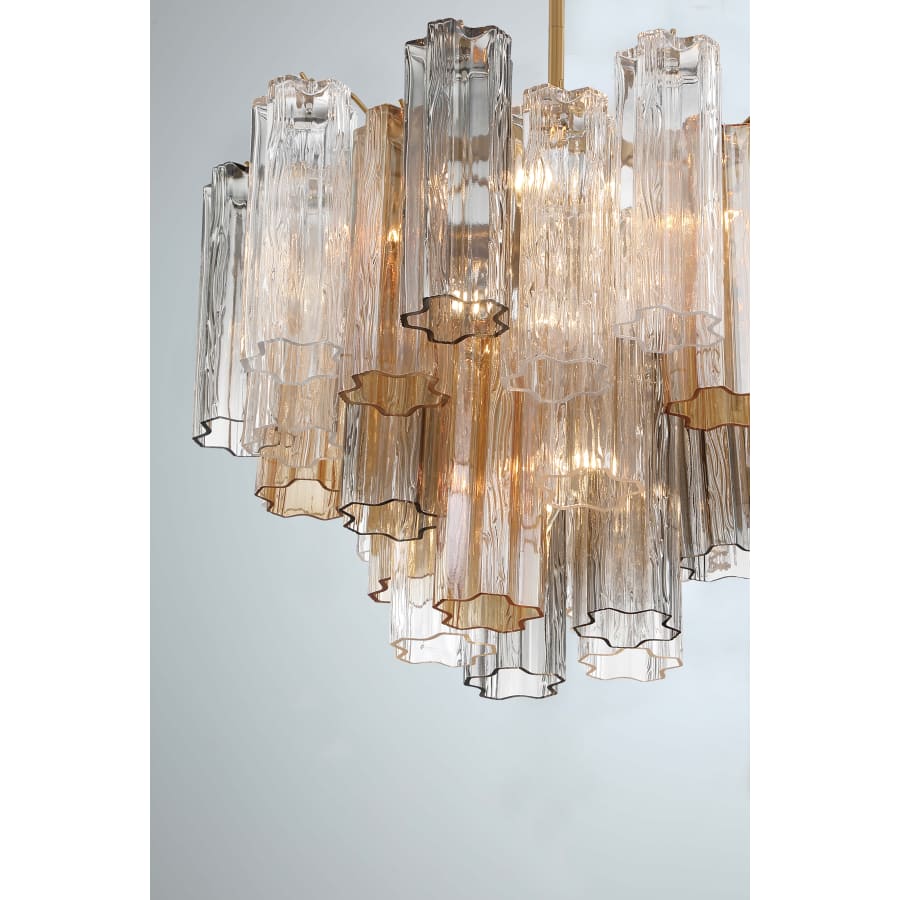 Addis 6 Light 20in Waterfall Chandelier Autumn Glass - fovolighting