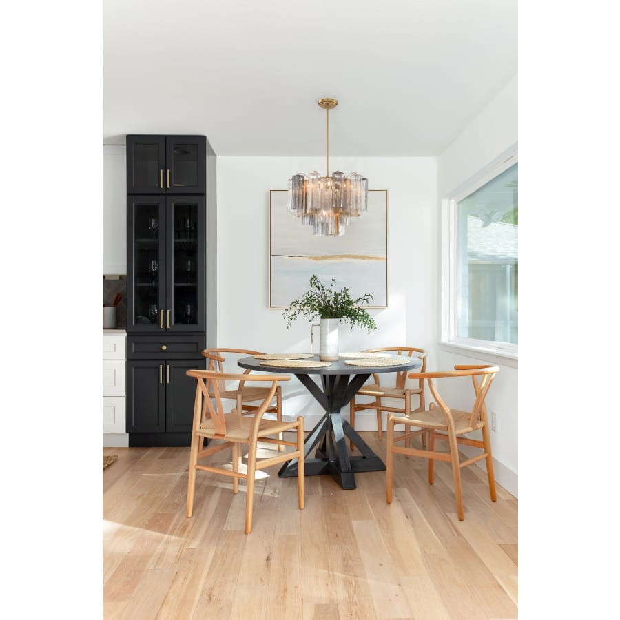 Addis 6 Light 20in Waterfall Chandelier Autumn Glass - fovolighting