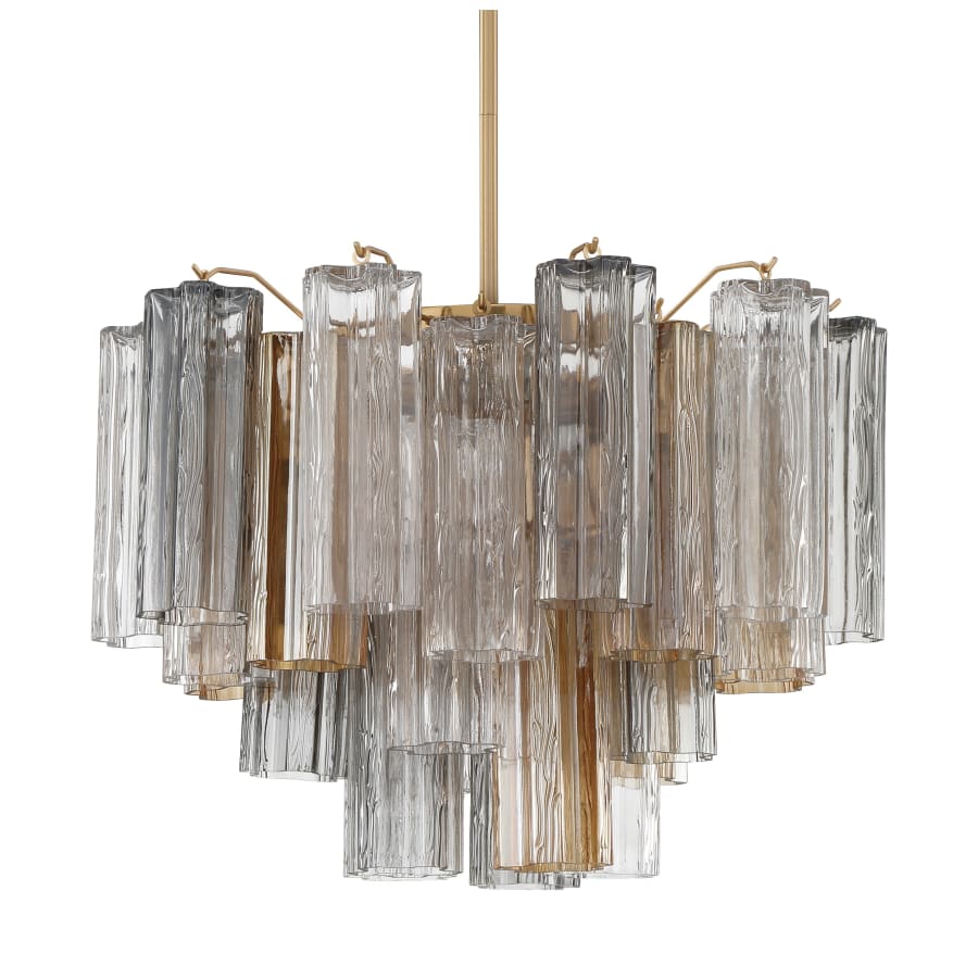 Addis 6 Light 20in Waterfall Chandelier Autumn Glass - fovolighting