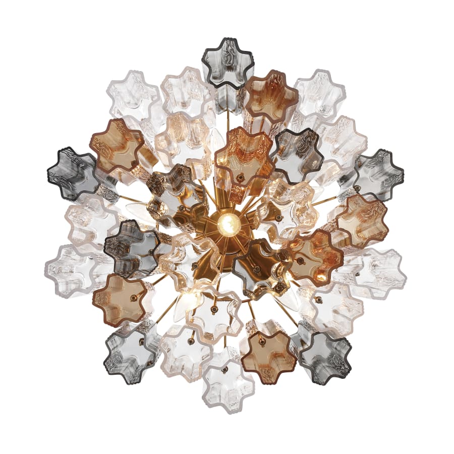 Addis 6 Light 20in Waterfall Chandelier Autumn Glass - fovolighting