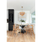 Addis 6 Light Waterfall Chandelier Aged Brass 20in Amber - fovolighting