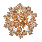 Addis 6 Light Waterfall Chandelier Aged Brass 20in Amber - fovolighting