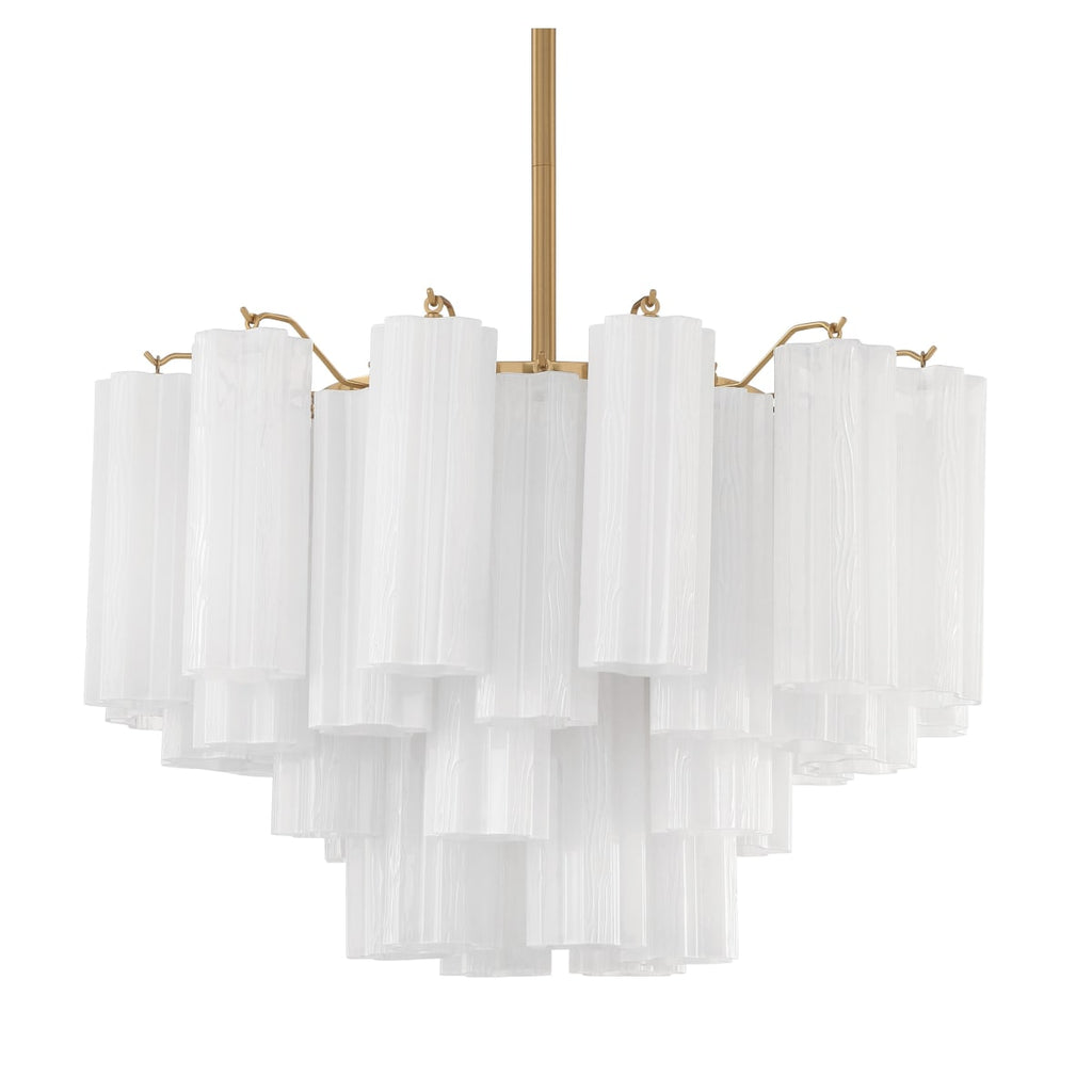Addis 9 - Light 22 - Inch Waterfall Chandelier Aged Brass - fovolighting