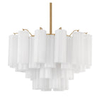 Addis 9 - Light 22 - Inch Waterfall Chandelier Aged Brass - fovolighting