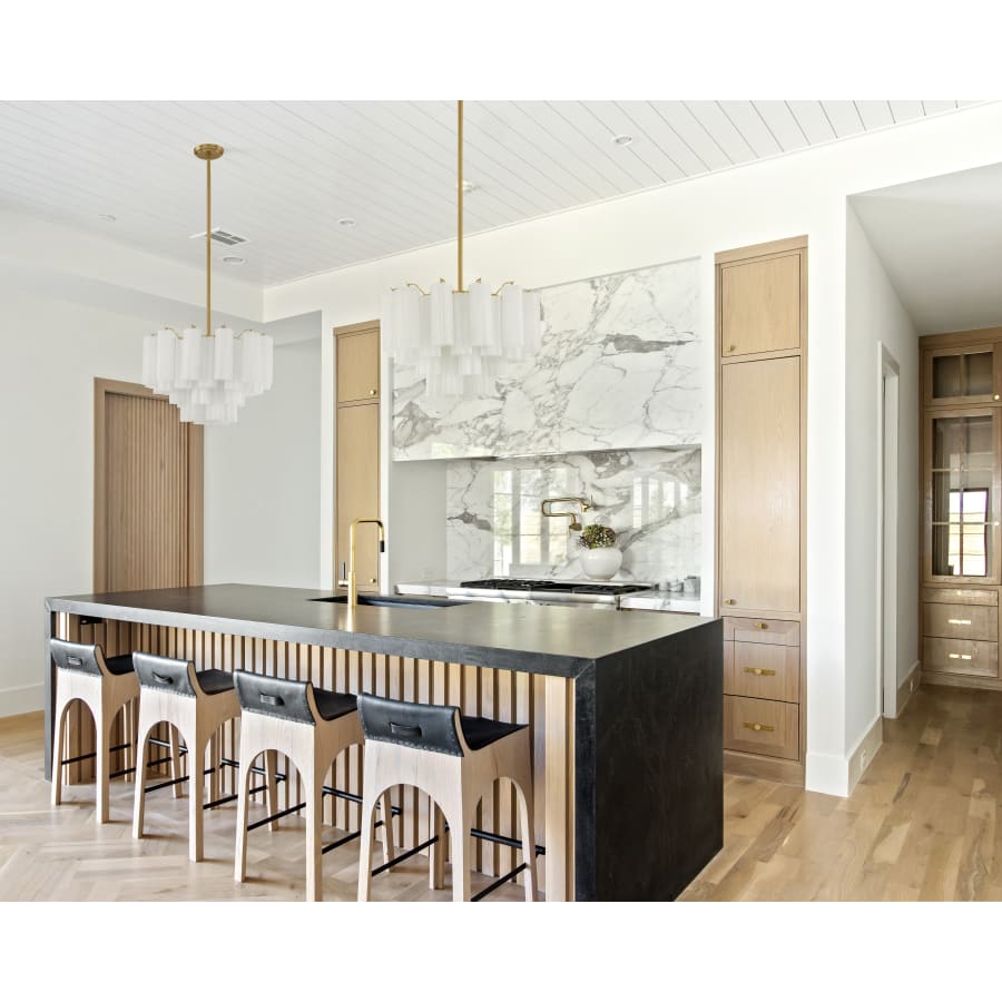 Addis 9 - Light 22 - Inch Waterfall Chandelier Aged Brass - fovolighting