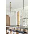 Addis 9 - Light 22 - Inch Waterfall Chandelier Aged Brass - fovolighting
