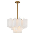 Addis 9 - Light 22 - Inch Waterfall Chandelier Aged Brass - fovolighting