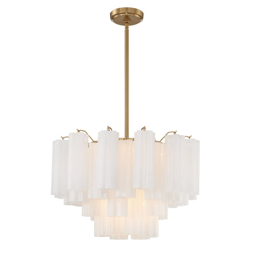 Addis 9 - Light 22 - Inch Waterfall Chandelier Aged Brass - fovolighting