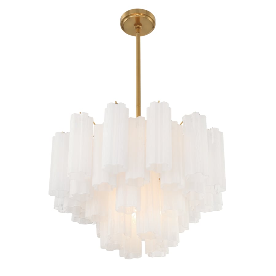 Addis 9 - Light 22 - Inch Waterfall Chandelier Aged Brass - fovolighting