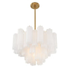 Addis 9 - Light 22 - Inch Waterfall Chandelier Aged Brass - fovolighting