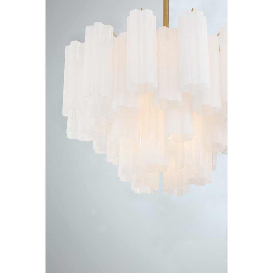 Addis 9 - Light 22 - Inch Waterfall Chandelier Aged Brass - fovolighting