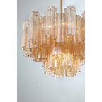 Addis 9 Light Waterfall Chandelier 22in Amber Glass - fovolighting