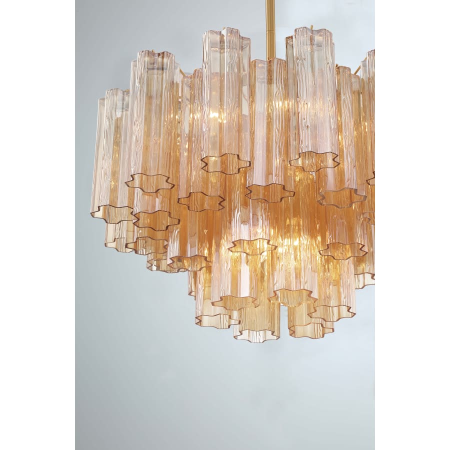 Addis 9 Light Waterfall Chandelier 22in Amber Glass - fovolighting