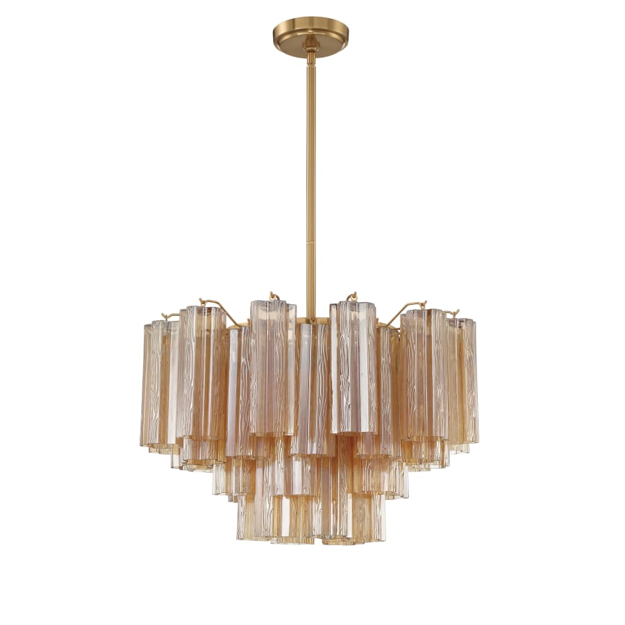 Addis 9 Light Waterfall Chandelier 22in Amber Glass - fovolighting