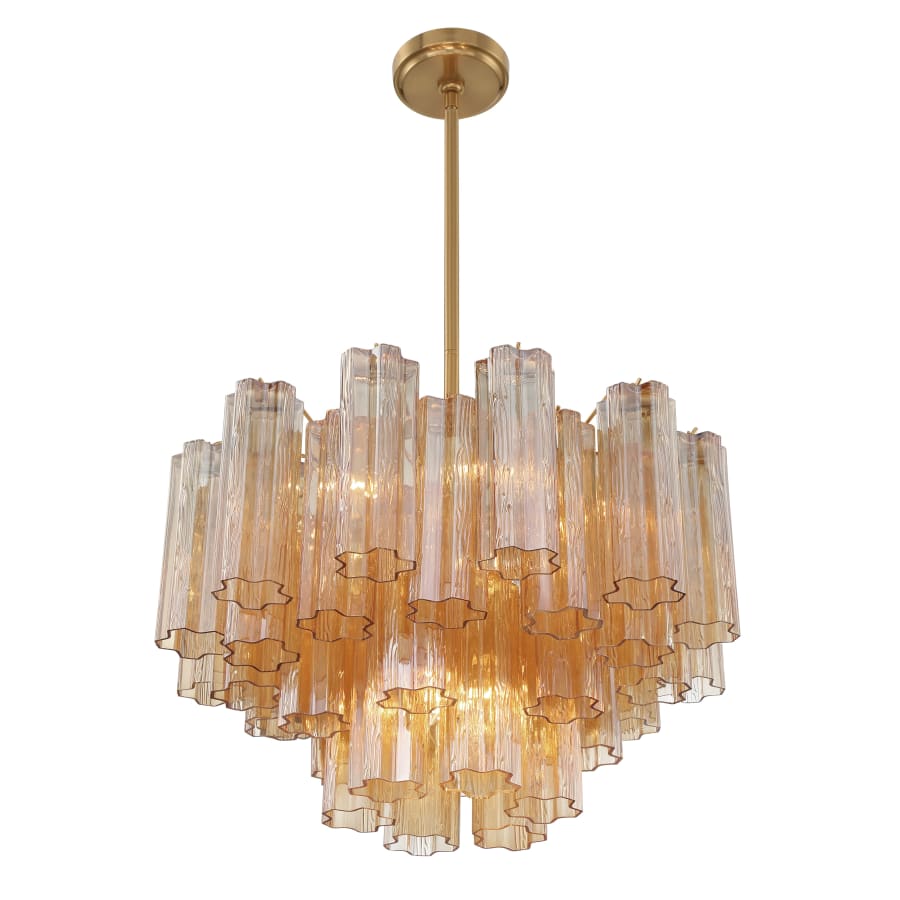 Addis 9 Light Waterfall Chandelier 22in Amber Glass - fovolighting