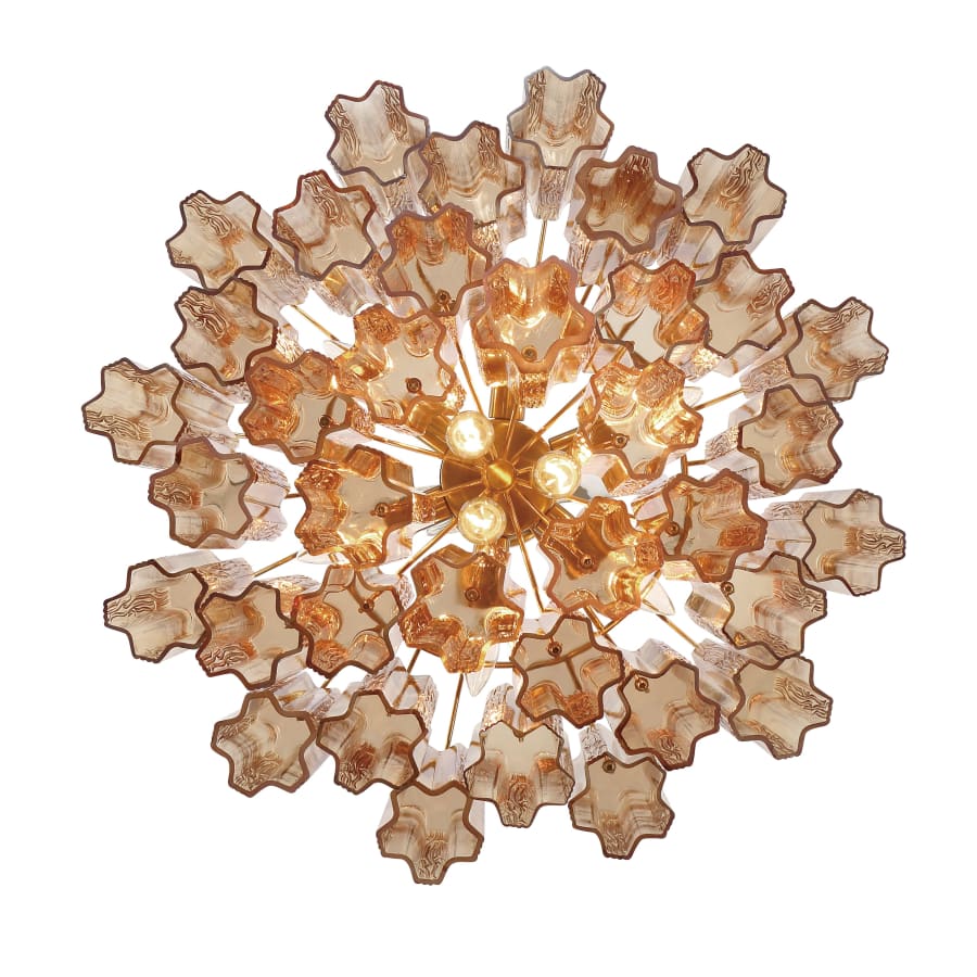 Addis 9 Light Waterfall Chandelier 22in Amber Glass - fovolighting
