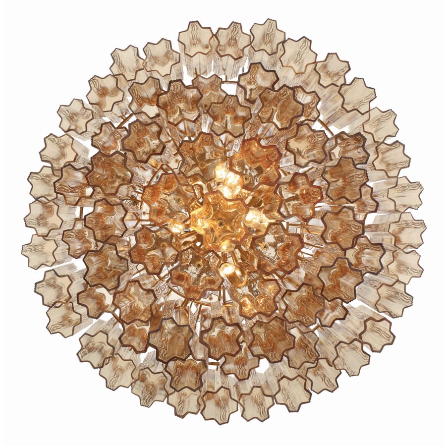 Addis Lighting Group Addis 20 Light 31in Crystal Waterfall Chandelier Aged Brass - fovolighting