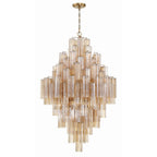 Addis Lighting Group Addis 20 Light 31in Crystal Waterfall Chandelier Aged Brass - fovolighting