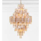 Addis Lighting Group Addis 20 Light 31in Crystal Waterfall Chandelier Aged Brass - fovolighting