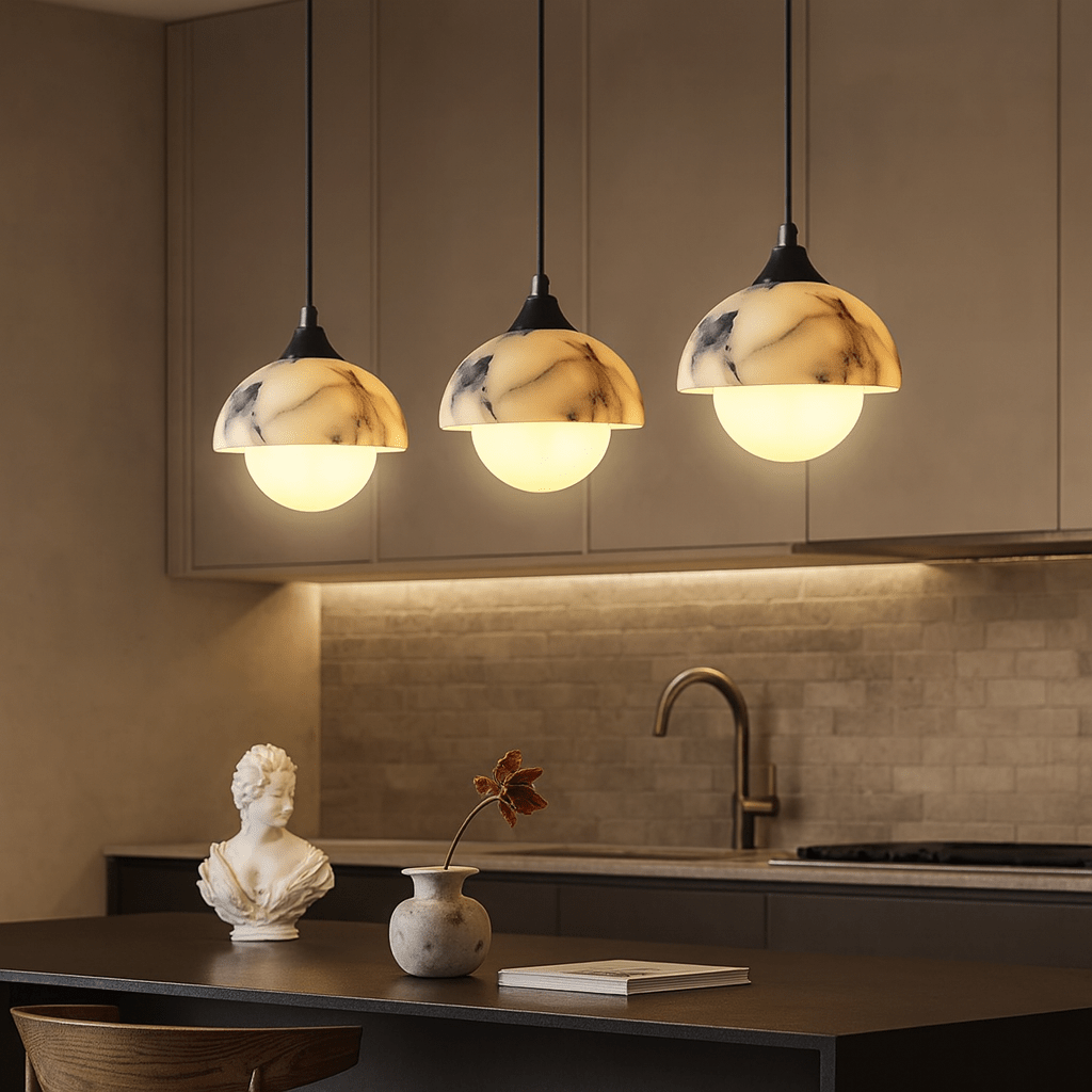 Aeris Natural Marble Pendant Light - fovolighting