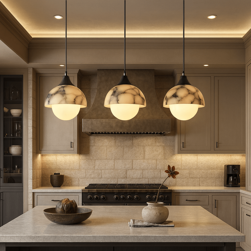Aeris Natural Marble Pendant Light - fovolighting