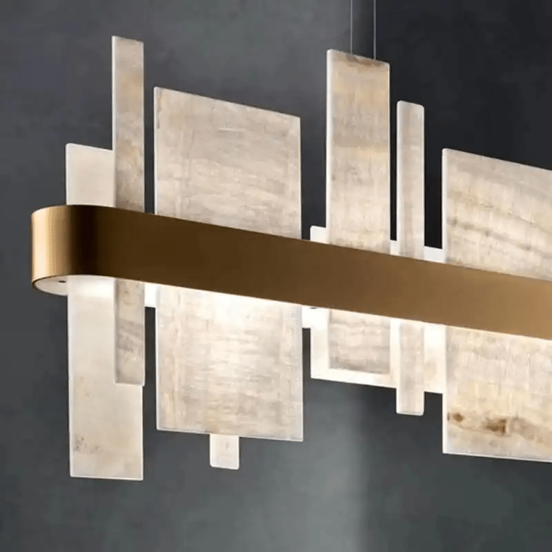 Alabaster Acropolis LED Oval Chandelier - fovolighting